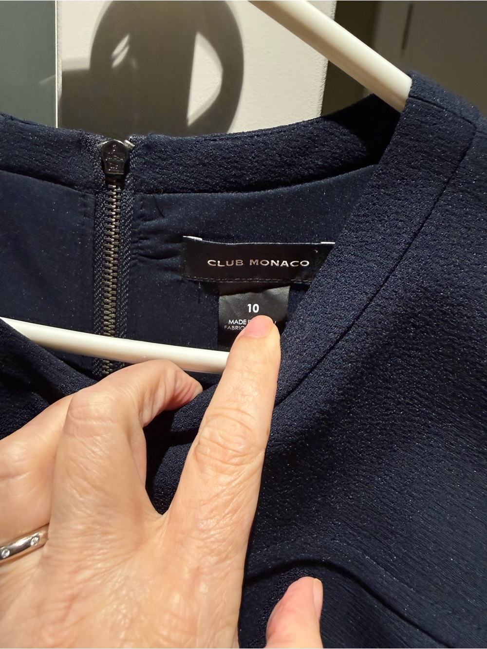Club Monaco Classic Navy Belted Short Sleeve Dress - Picture 4 of 6
